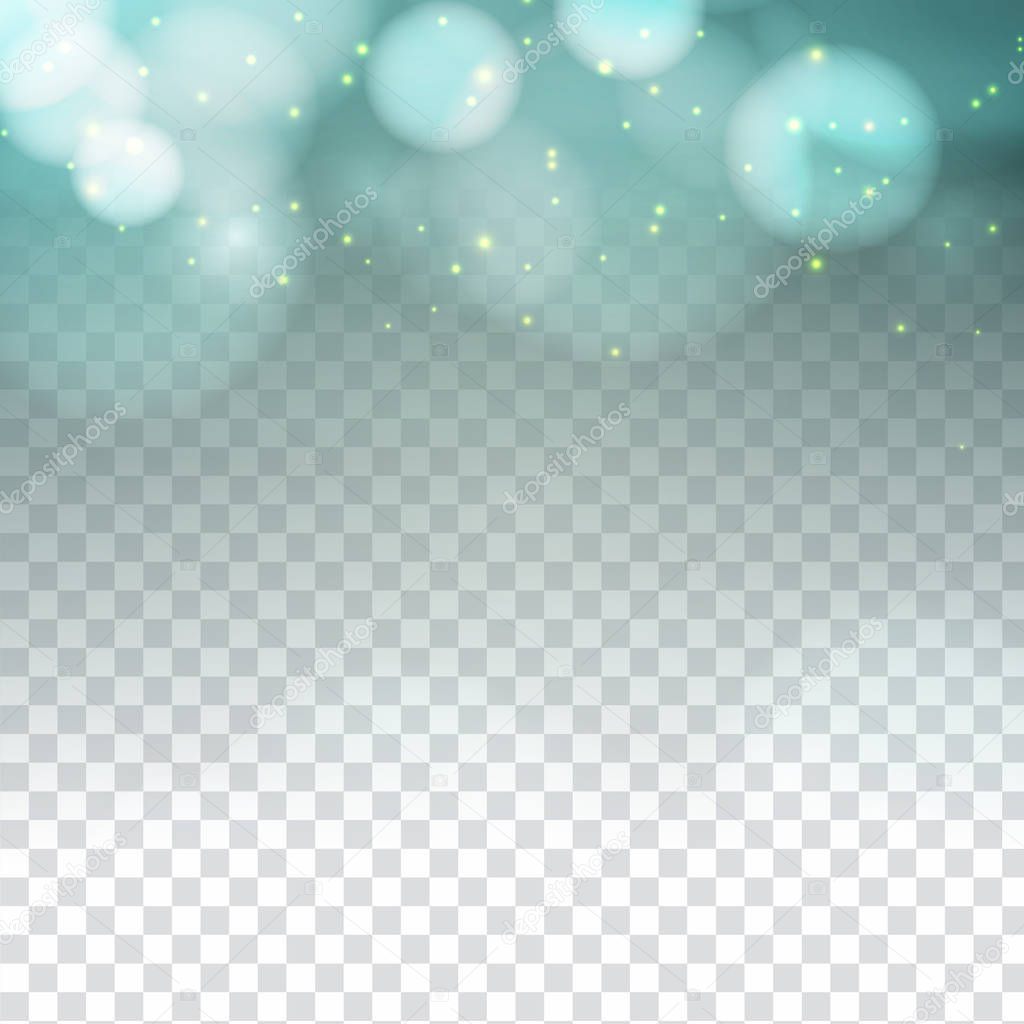 Abstract glittering design on transparent background