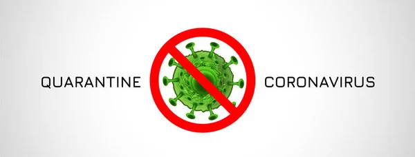 Karantina Coronavirus Covid Pesan Banner Vektor - Stok Vektor