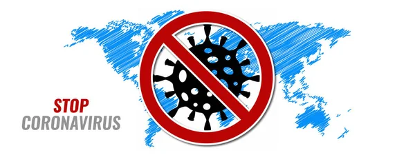 Σταμάτημα Του Φορέα Σχεδιασμού Banner Ευαισθητοποίησης Του Covid Coronavirus — Διανυσματικό Αρχείο