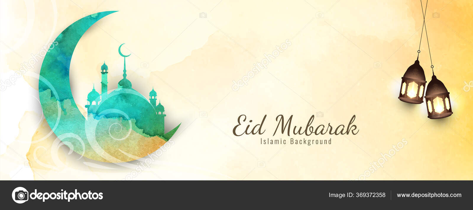 Eid Mubarak Festival Stylish Banner Design Vector Stock Vector Image by  ©Creativehat #369372358