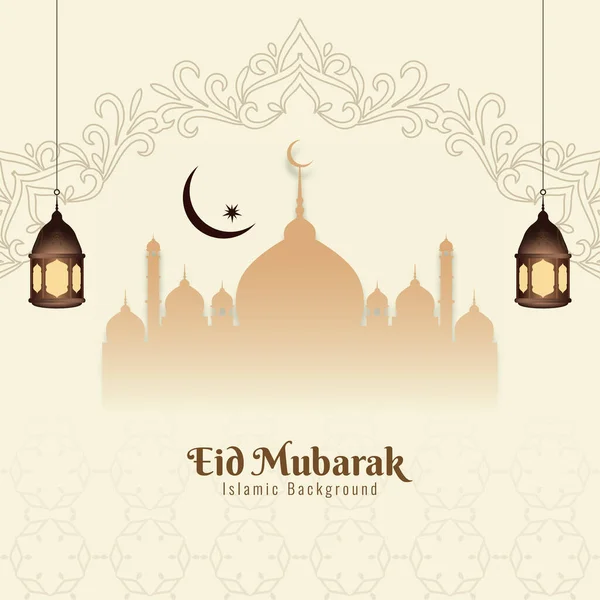 Eid Mubarak Religious Festival Islamic Background Vector — Stock Vector