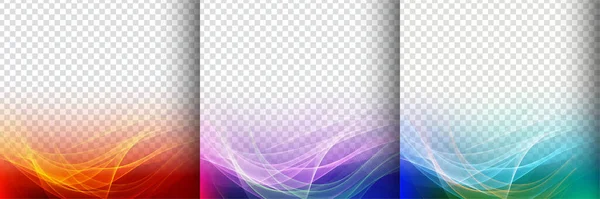 一组色彩艳丽的透明波纹背景矢量 — 图库矢量图片