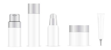 Saç bakımı için beyaz şişe şablonu