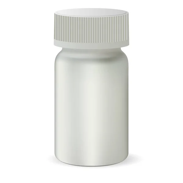Garrafa farmacêutica para medicamentos. Recipiente em branco — Vetor de Stock
