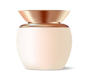 Kozmetik krem kavanozu şablon oluşturur. Altın kapak