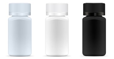 Kare ilaç şişesi. İlaç konteynırı