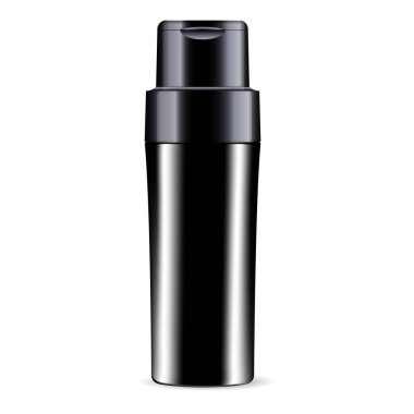 Siyah şampuan duş jeli şişe kozmetik maketi