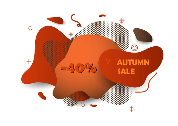 Venda de outono abstrato formas banner dinâmico . — Vetor de Stock