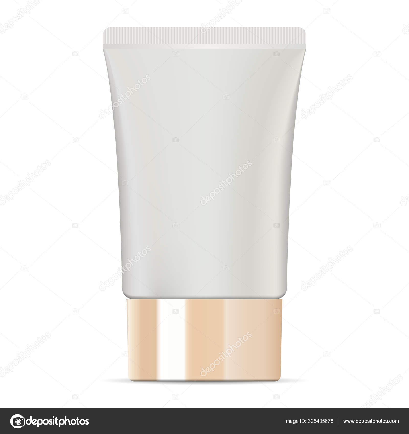 Download Wide Cosmetic Cream Tube With Glossy Golden Lid Vector Image By C Sergiibaibak Vector Stock 325405678
