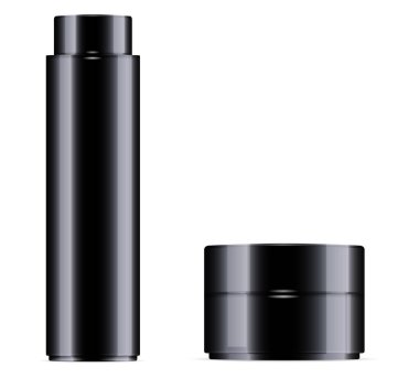 Toner için siyah kozmetik şişe, saç şampuanı.