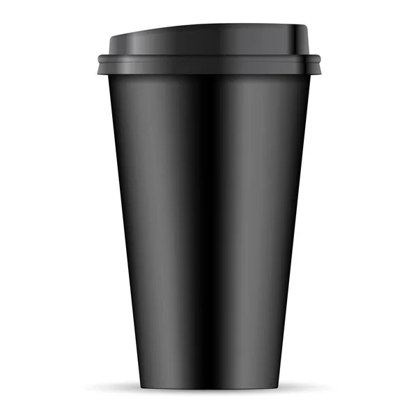 Blackp taza de café de papel aislado en el fondo — Vector de stock
