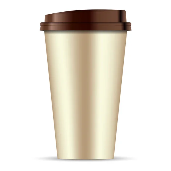 Καφέ καφέ χαρτί Κύπελλο Mockup απομονώνονται σε λευκό — Διανυσματικό Αρχείο