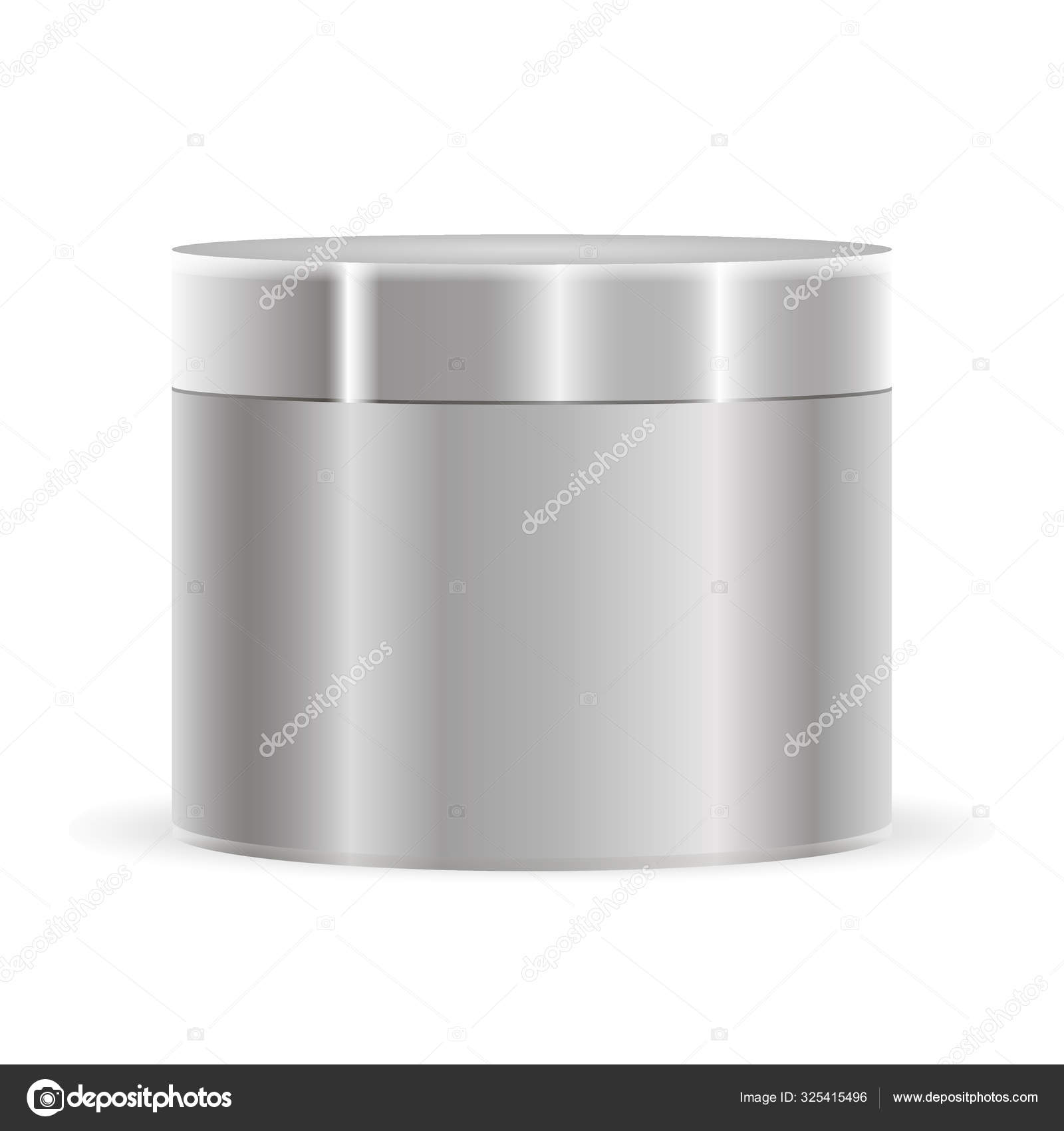 Download Silver Metallic Color Cream Jar Mockup Cosmetic Bottle Vector Image By C Sergiibaibak Vector Stock 325415496