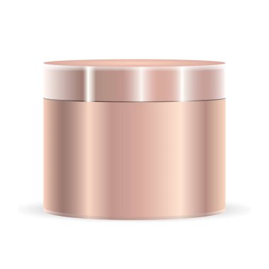 Altın metalik krem kavanoz modeli. Kozmetik