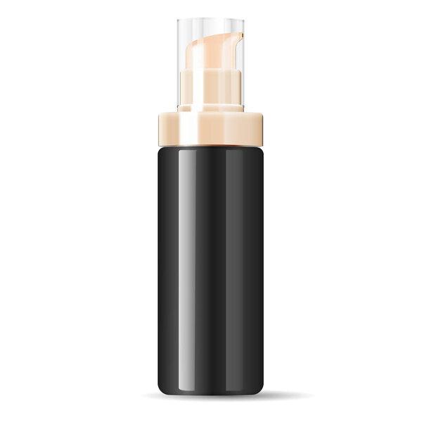 Black cosmetics cream dispenser pump bottle