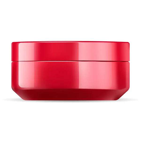 Modello di modello di vaso crema cosmetica rossa lucida . — Vettoriale Stock