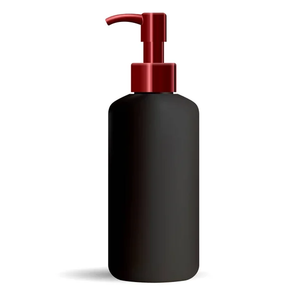 Schwarz matt Reiniger Spender Pumpe Flasche — Stockvektor