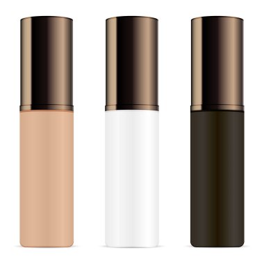 Kozmetik şişe seti. Astar, baz, fosforlu kalem