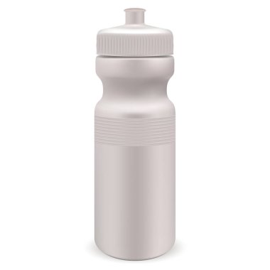 Beyaz parlak plastik su şişesi. Gerçekçi.