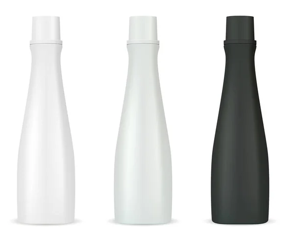 化妆品瓶是洗发水凝胶包装的模型. 3d — 图库矢量图片