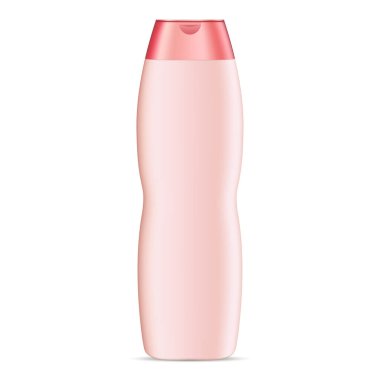 Kıvrımlı şekilli kozmetik şişesi şampuan için model.