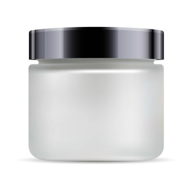 Yuvarlak beyaz kibrit cam kavanoz siyah parlak plastik