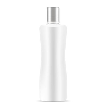 Beyaz kozmetik şişe maketi. Gerçekçi vektör 3d
