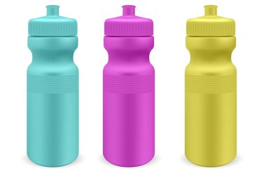 Matt plastik su şişeleri seti. Ultra renk