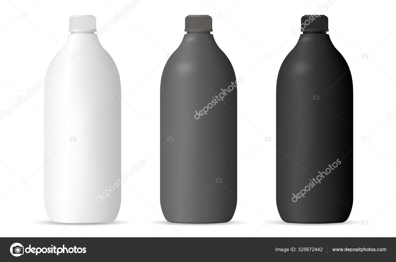 Download Bottles Mockup Set For Cosmetic Household Product Vector Image By C Sergiibaibak Vector Stock 325672442