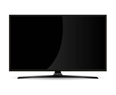 Düz ekran siyah HD TV seti monitörü