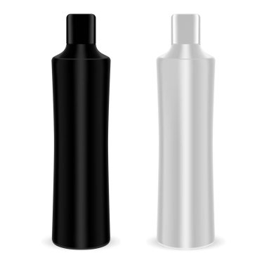 Kozmetik Şişe Paketi. Siyah ve Gümüş Kutular