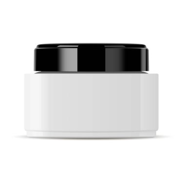 Kozmetik Kremi için cam kavanoz. Siyah Plastik Lid.