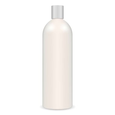 Beyaz Tüplü Şampuan Şişesi. Kozmetik Model.