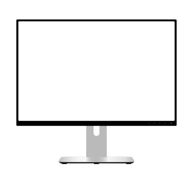 Bilgisayar monitörü. Geniş Ekran Lcd Görüntüsü. Vektör.