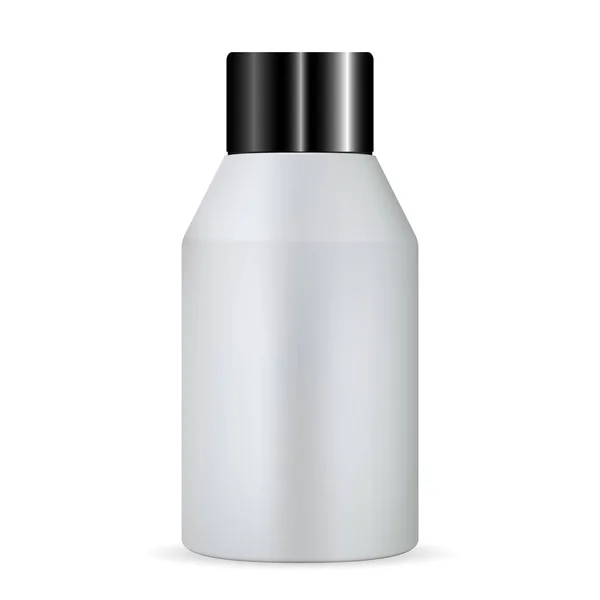 Botella cosmética de plata. Loción hidratante Tonic — Vector de stock