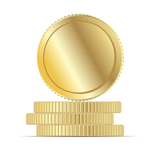 Gold Coin Money Stack Flat vector Illustration. — Stock Vector