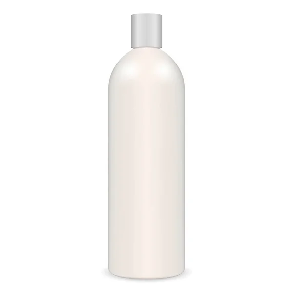 White Tubular Shampoo Bottle. Cosmetic Mockup. — Stock Vector