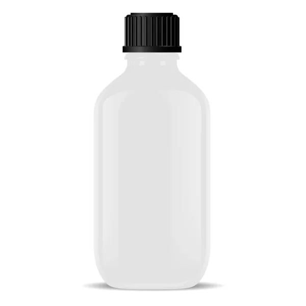 Fehér üveg orvosi palack izolált Realisztikus injekciós üveg — Stock Vector