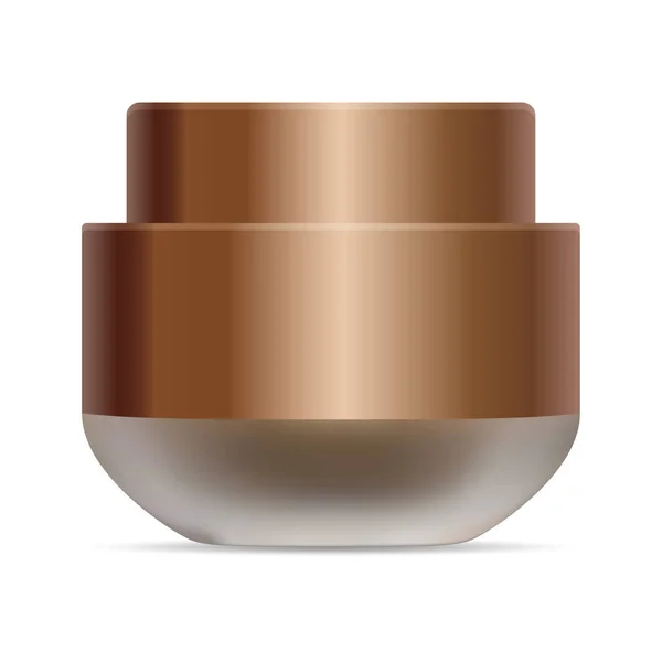 Matt Glass Jar kozmetikai krémnek. Arany Kapitány. 3d — Stock Vector