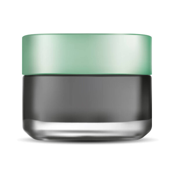 Cream Jar Matte Glass. Face Care Cosmetic Product.