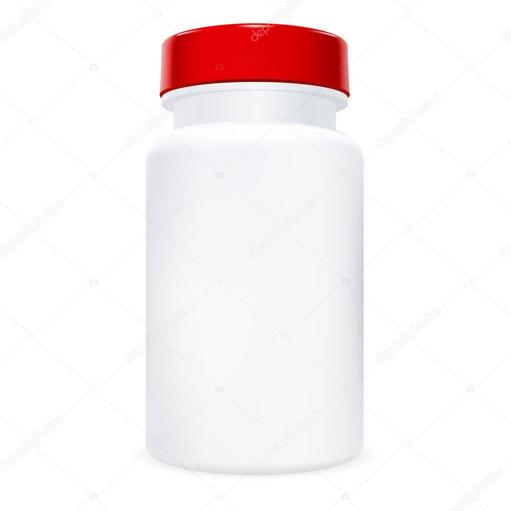 Pill Bottle. Medicine Drug Container Mockup.