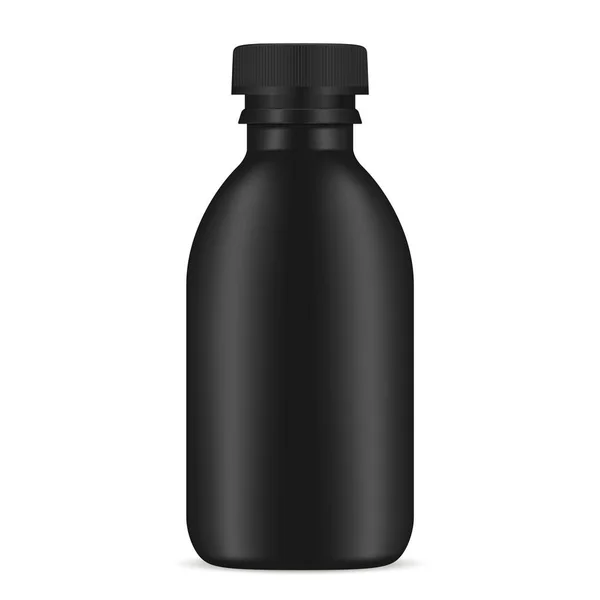 Black Bottle Cosmetic Product. Převzetí kontejneru — Stockový vektor