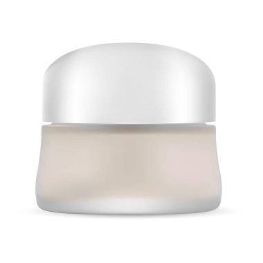 Kozmetik kavanozu. Krema kutusu ambalajı. Vektör