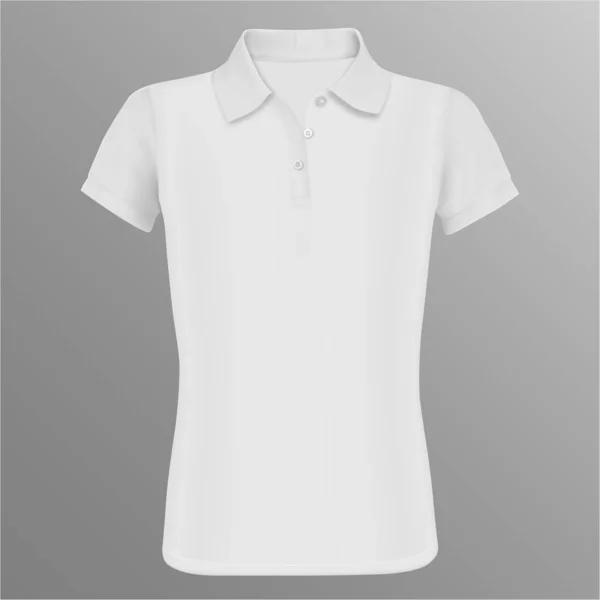Polo Shirt Mockup. Plantilla aislada vectorial blanca — Archivo Imágenes Vectoriales
