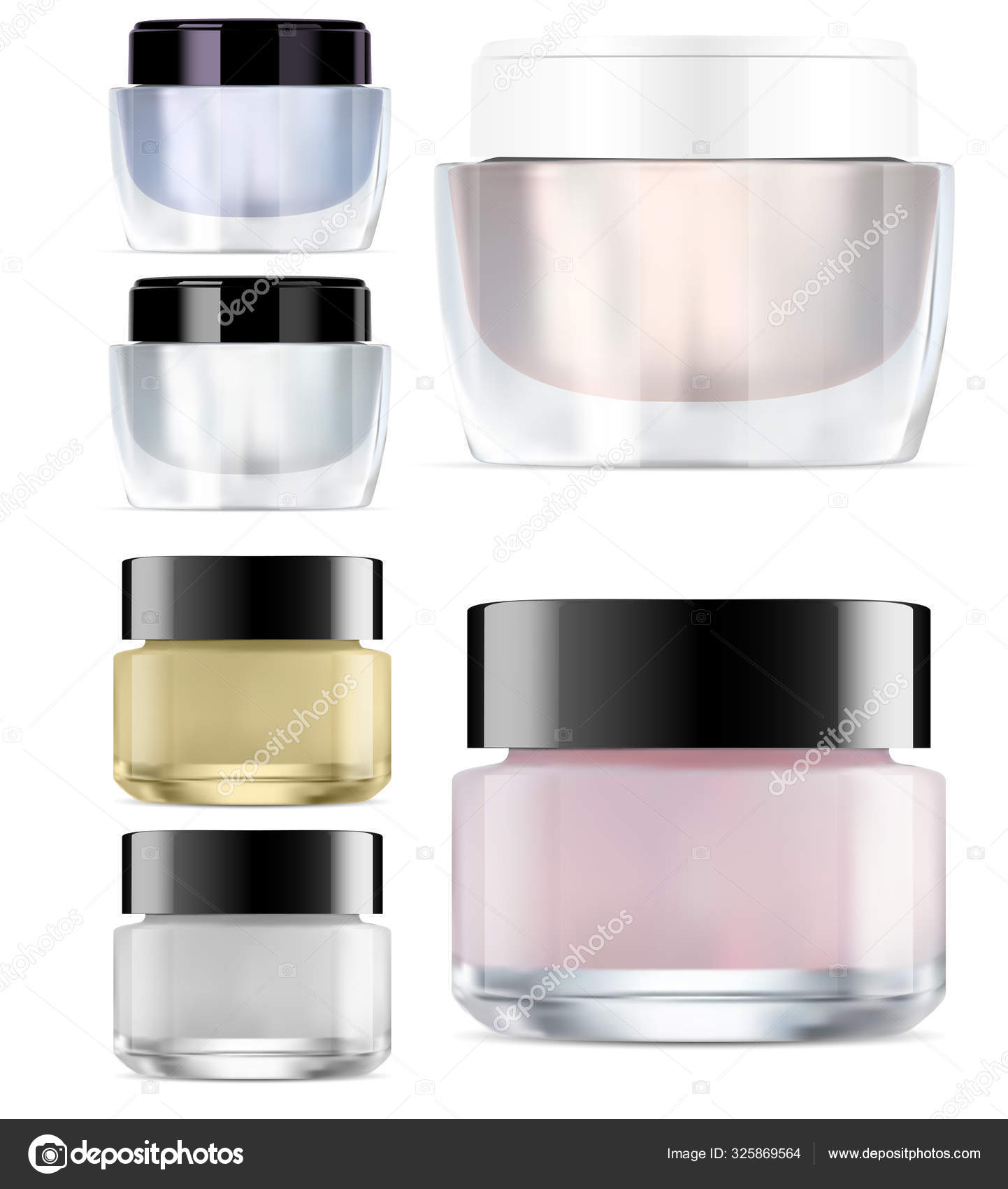 Download Glass Cosmetic Jar Mock Up Round Glossy Cream Vector Image By C Sergiibaibak Vector Stock 325869564