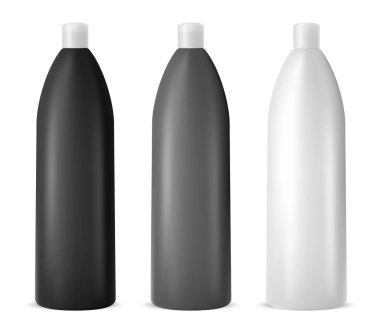 Koznetik Konteynır Tasarımı. Şampuan şişesi. Vektör