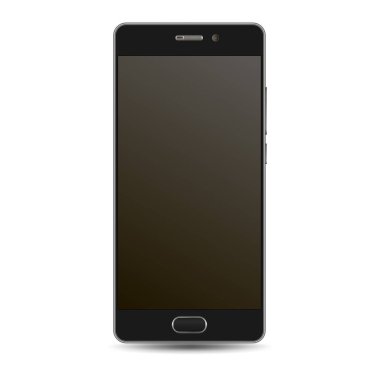 Akıllı Telefon Vektörü Mockup. Siyah Mobil Şablon