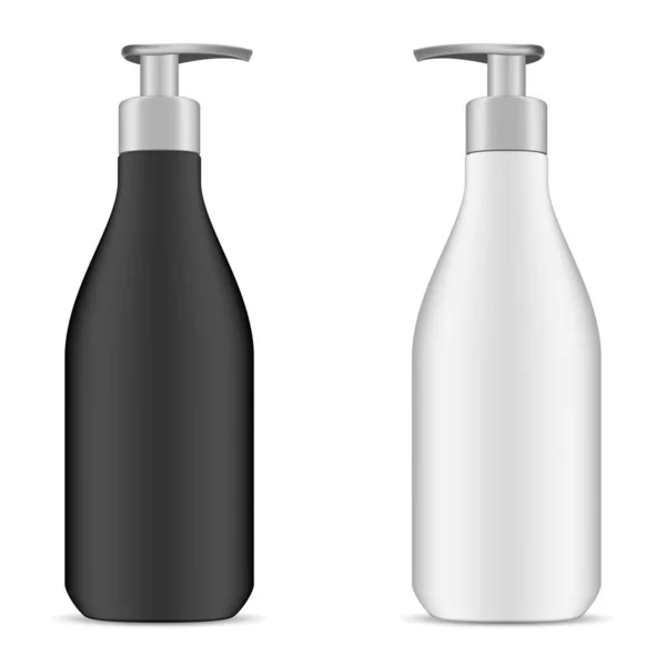 Pump Dispenser Bottle. Cosmetic Package. Plastic — Stock Vector