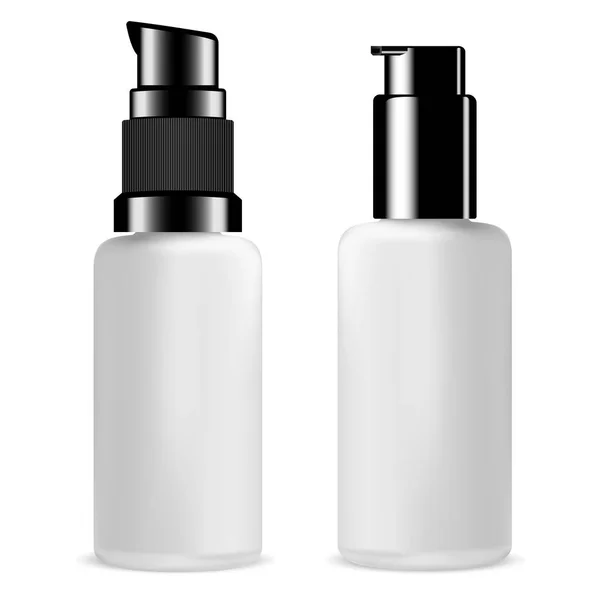 Pump Dispenser flaska Set. Glasflaska i serum — Stock vektor