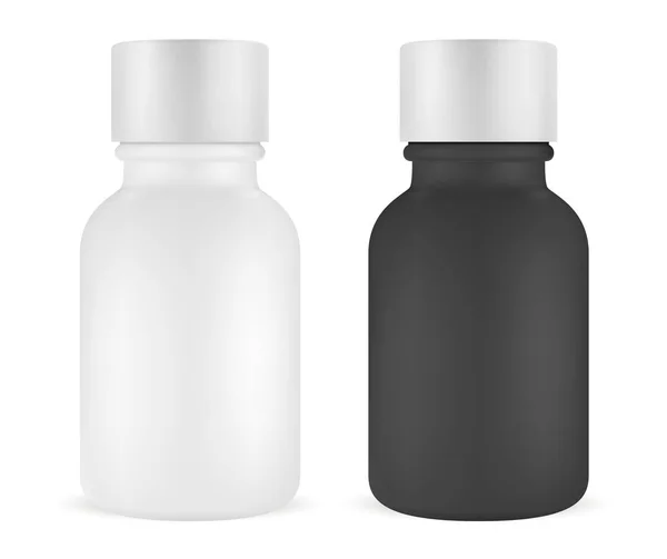 Set de botellas Esencia. Suero facial. Vial cosmético — Vector de stock